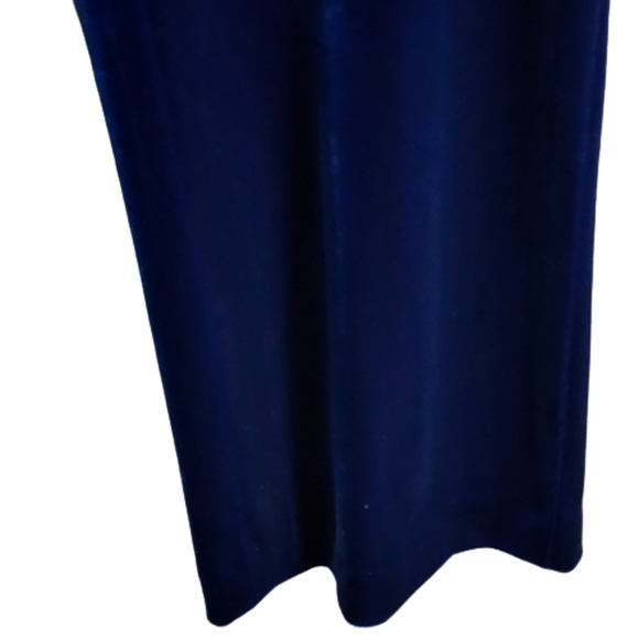 Vintage Essentials petites velvet royal blue wide leg pants size medium - Picture 4 of 5